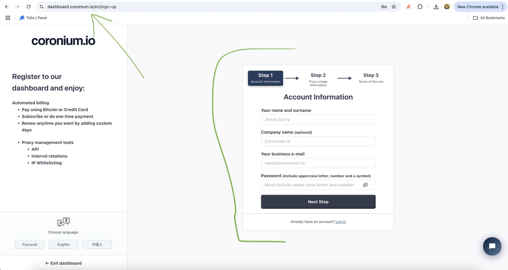 Sign Up for an Account